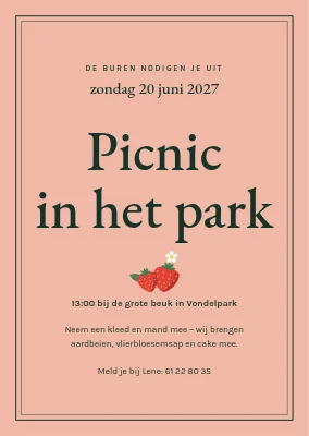 Picknick in het park — uitnodiging