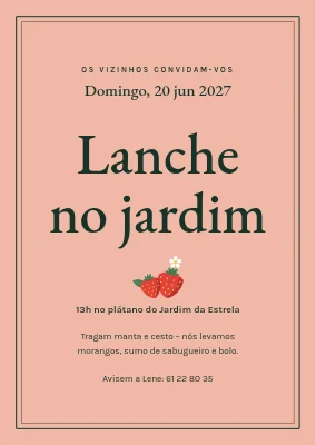 Piquenique no parque — convite