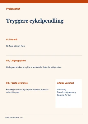 Tryggere cykelpendling — Projektbrief