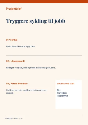 Tryggere sykkelpendling — Prosjektbeskrivelse