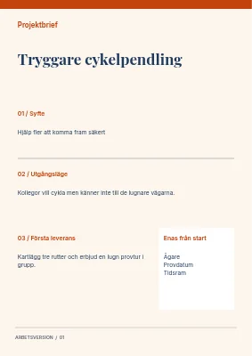 Tryggare cykelpendling — Projektbeskrivning