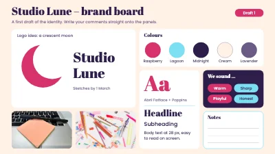 Design studio brand board