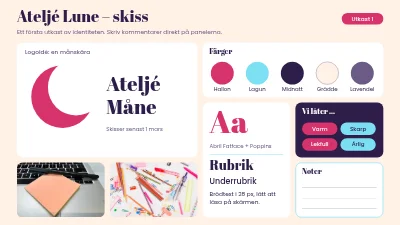 Varumärkestavla för designstudio