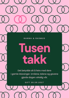 Takkekort — mønster av ringpar