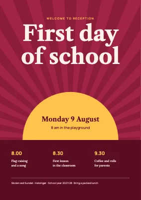 First day of school — welcome to Reception