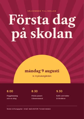 Första skoldagen — välkommen till förskoleklass