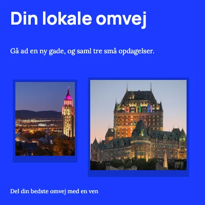 Din lokale omvej · Udstillingsvæg