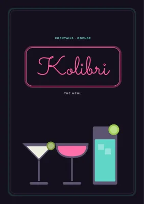 Cocktail menu for a bar – 12 pages