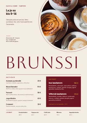 Brunssikahvila — viikonlopun menu