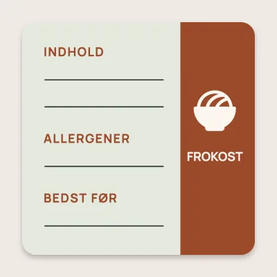 Frokostlåg med indhold og allergener