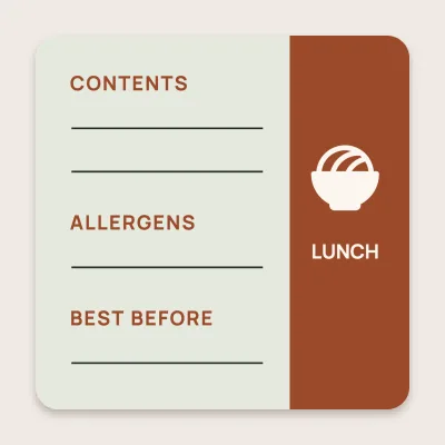 Lunch lid with contents and allergens