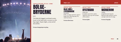 Seiten 22–23 von Programme for a music and culture festival – 64 pages