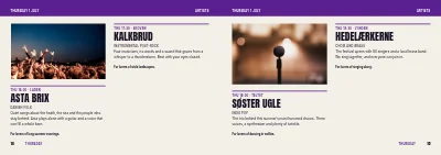 Seiten 14–15 von Programme for a music and culture festival – 64 pages