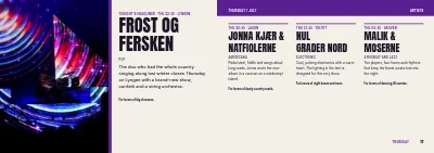Seiten 16–17 von Programme for a music and culture festival – 64 pages