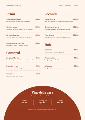 Side 2 av Trattoria — pizza og pasta