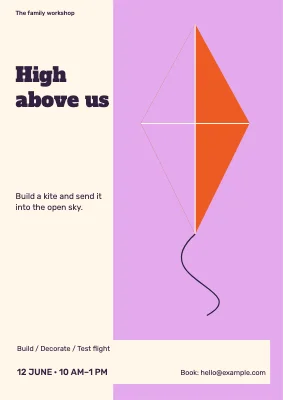 High above us