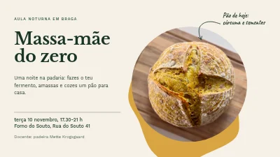 Aula de pão de massa-mãe — curso noturno