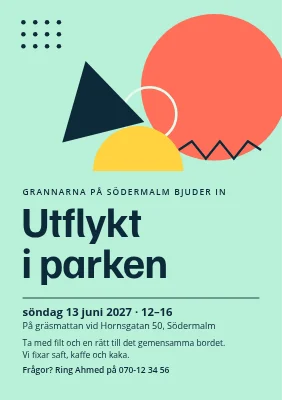Picknick i parken — grannarna bjuder in