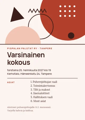 Siirtolapuutarhayhdistyksen vuosikokous — ilmoitus