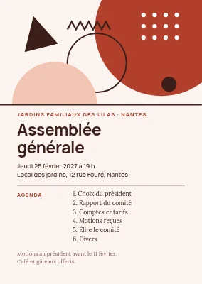 Assemblée générale des jardins familiaux — convocation
