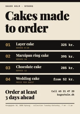 Cake orders — Nyborg bakery