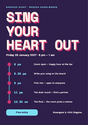 Karaoke night — running order