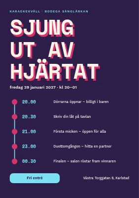 Karaokekväll — körschema