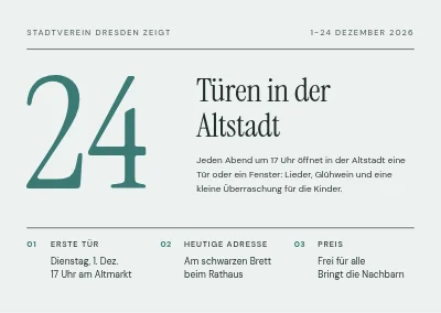 Lebendiger Adventskalender — 24 Türchen