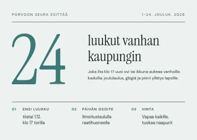 Elävä joulukalenteri — 24 ovea
