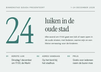 Levende adventskalender — 24 deurtjes
