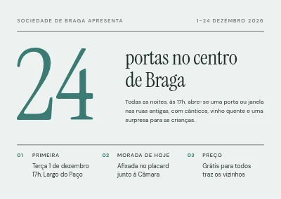 Calendário do Advento vivo — 24 portas