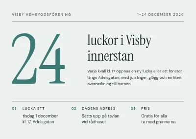Levande adventskalender — 24 luckor