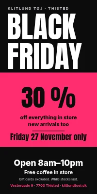 Door poster for a clothes shop — Black Friday
