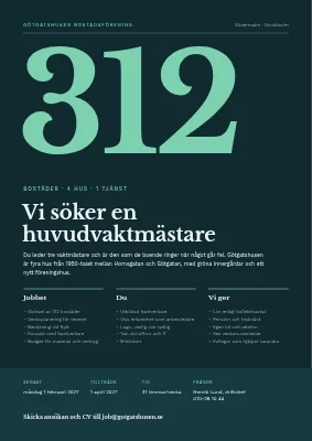 Jobbannons — förste vaktmästare