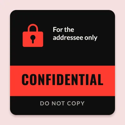 Confidential with a red band