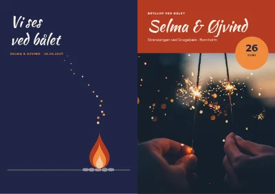 Bryllup en sommernat ved bålet