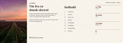 Side 2–3 af Brochure for dansk vingård – 24 sider