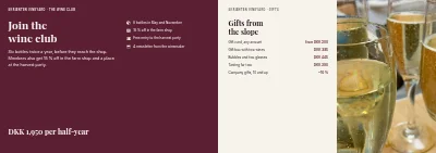 Pages 18–19 of Brochure for a Danish vineyard – 24 pages