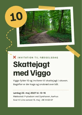10-års fødselsdag — skattejagt i skoven