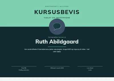 Kursusbevis — IT for seniorer