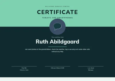 Course certificate — IT for seniors