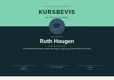 Kursbevis — IT for seniorer