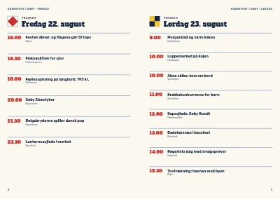 Side 4–5 af Program for havnefest – 12 sider