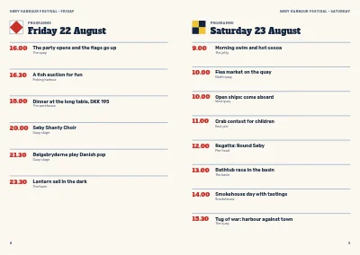 Pages 4–5 of Programme for a harbour festival – 12 pages