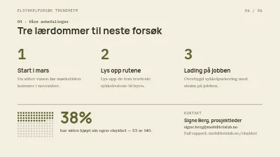Side 6 av Forskningsresultater — et år på elsykkel