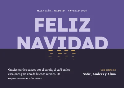 Tarjeta de Navidad — Feliz Navidad junto al canal