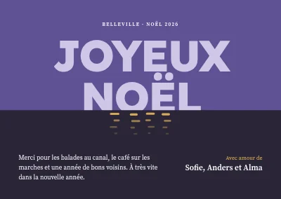 Carte de Noël — Joyeux Noël au bord du canal