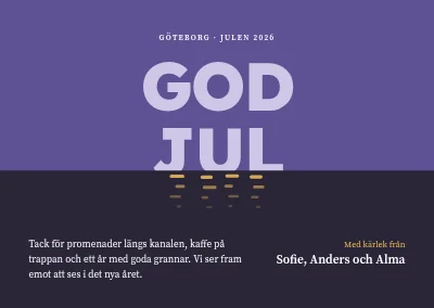 Julkort — God jul vid kanalen