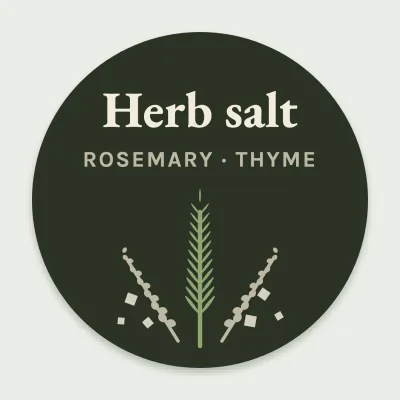 Herb salt with sprigs
