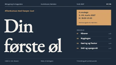 Side 1 af Ølbrygning for begyndere — kursus